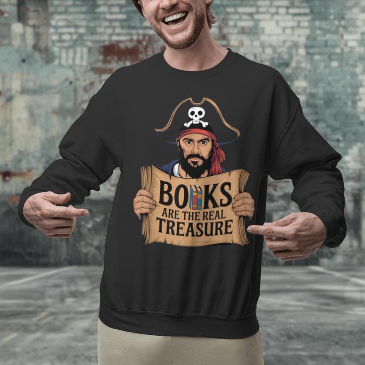 Read Book Reader Library Reading Librarian Pirate Bookworm Unisex Sweatshirt