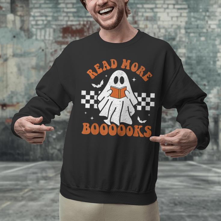 Read More Books Cute Ghost Reading Book Teacher Halloween Unisex Sweatshirt Read More Books Cute Ghost Reading Book Teacher Halloween Unisex Sweatshirt