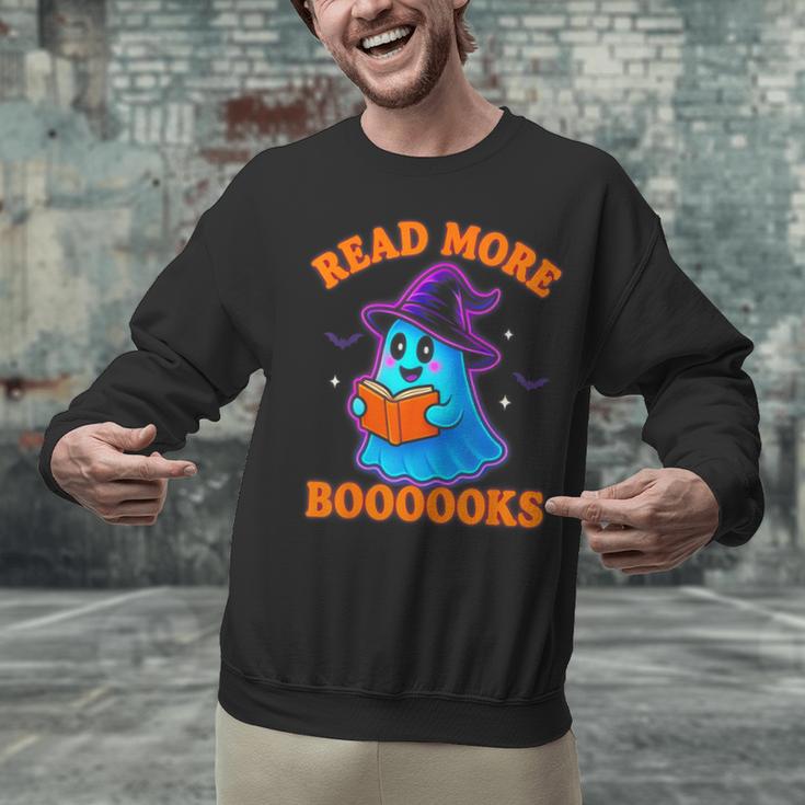 Read More Books Halloween Book Cute Ghost Reading Teaching Unisex Sweatshirt