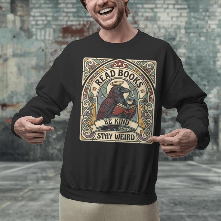 Read Books Be Kind Stay Weird Raven Tarot Reading Coffee Unisex Sweatshirt Read Books Be Kind Stay Weird Raven Tarot Reading Coffee Unisex Sweatshirt