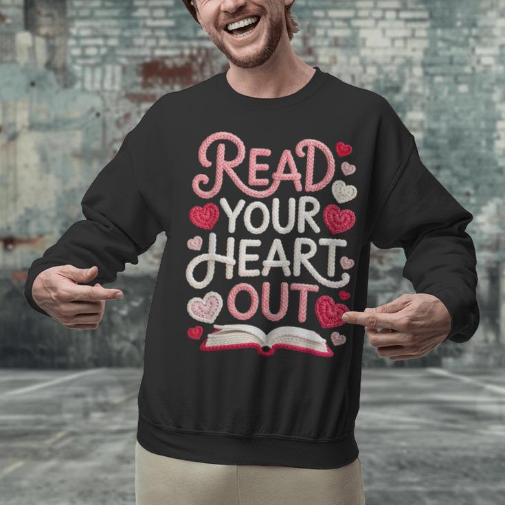 Read Your Cute Heart Out Teacher Librarian Love Reading Book Unisex Sweatshirt