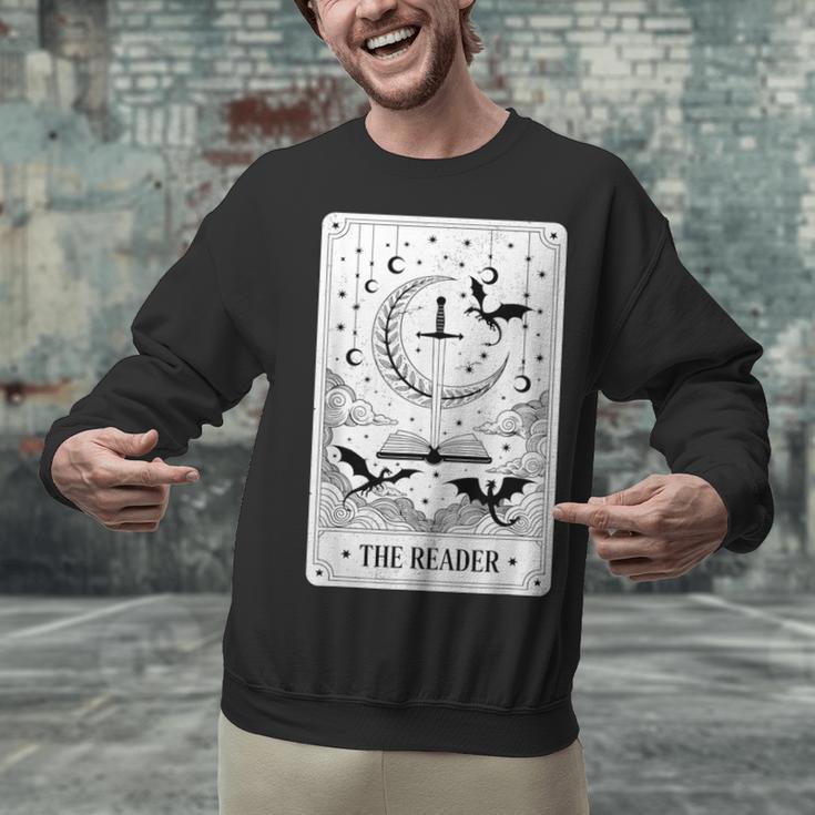 The Reader Tarot Card Bookworm Books Lover Dragon Librarians Unisex Sweatshirt
