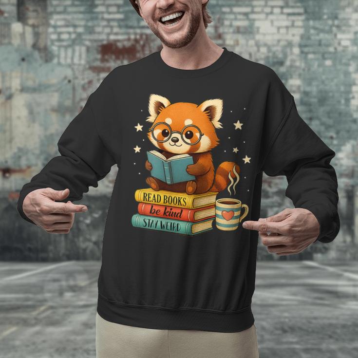 Reading Book Lover Red Panda Read Books Be Kind Stays Weird Unisex Sweatshirt Reading Book Lover Red Panda Read Books Be Kind Stays Weird Unisex Sweatshirt