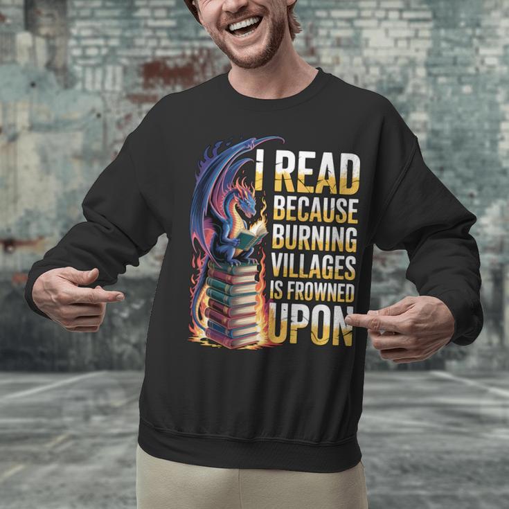 Reading Bookish Dragon Fantasy Unisex Sweatshirt Reading Bookish Dragon Fantasy Unisex Sweatshirt