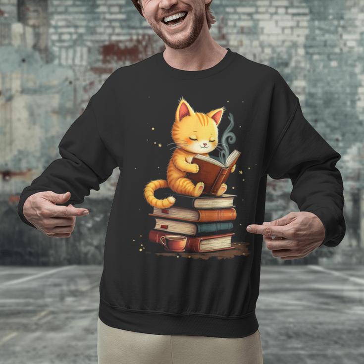 Reading Cat Books Cute Unisex Sweatshirt