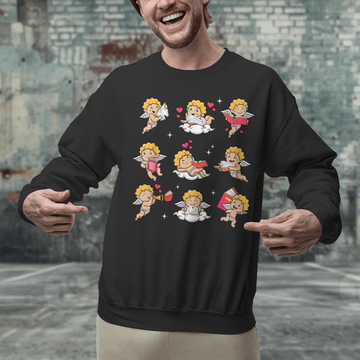 Reading Cupids Books Valentine's Day Teachers Book Lovers Unisex Sweatshirt