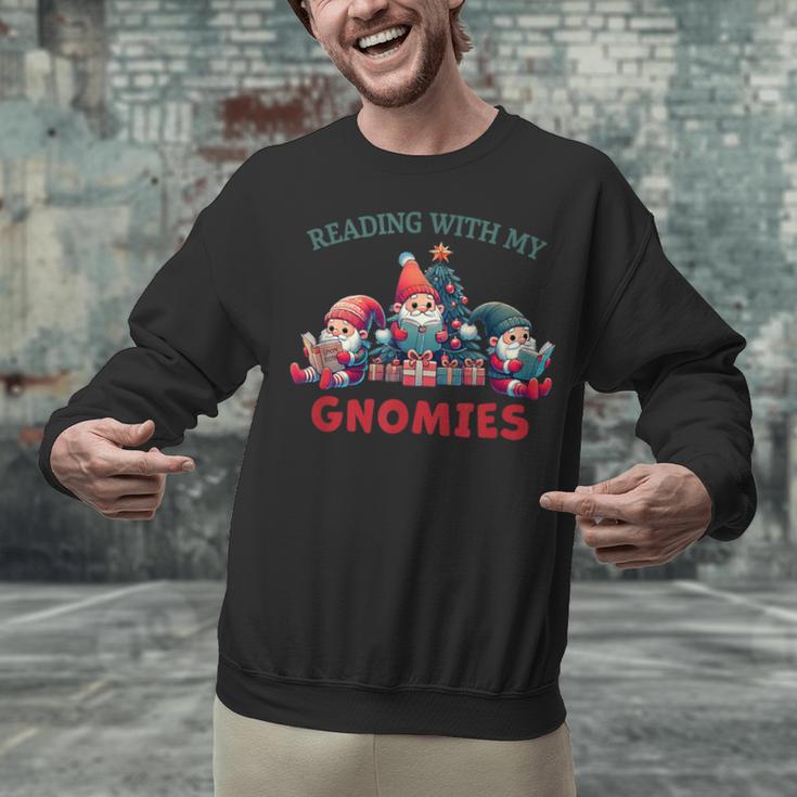 Reading With My Gnomies Reading Book Christmas Unisex Sweatshirt Reading With My Gnomies Reading Book Christmas Unisex Sweatshirt