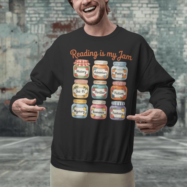 Reading Is My Jam Cute Jelly Jars Book Genres Unisex Sweatshirt