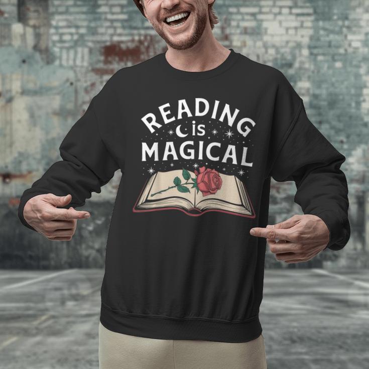 Reading Is Magical Book Lover Bookworm Librarian Library Day Unisex Sweatshirt