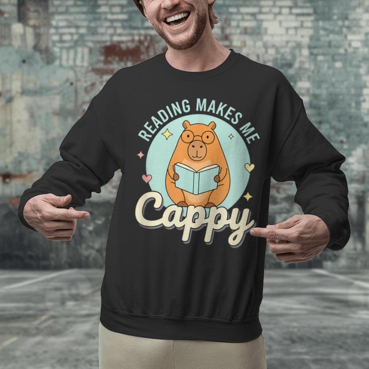 Reading Makes Me Cappy Bookworm Capybara Book Reading Unisex Sweatshirt Reading Makes Me Cappy Bookworm Capybara Book Reading Unisex Sweatshirt