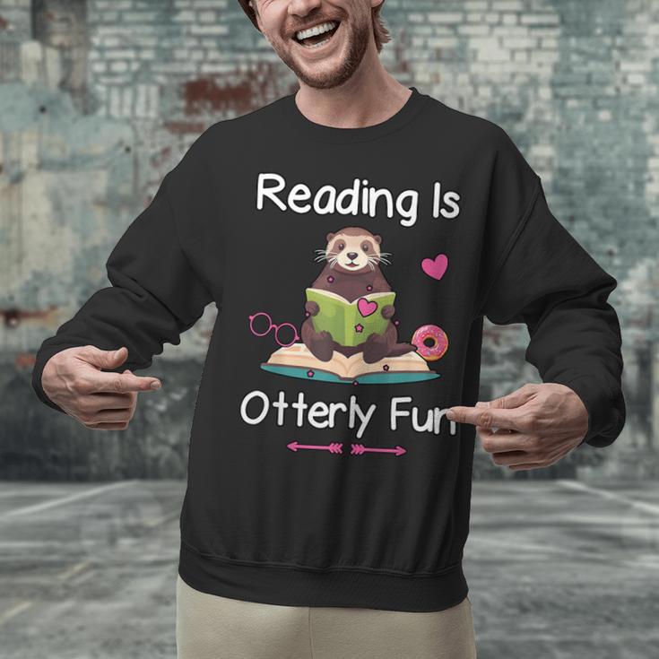 Reading Is Otterly Fun Sea Otter Book Loving Librarian Unisex Sweatshirt