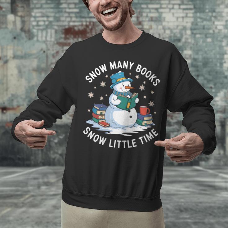 Reading Snowman So Many Books Christmas Books Readers Unisex Sweatshirt