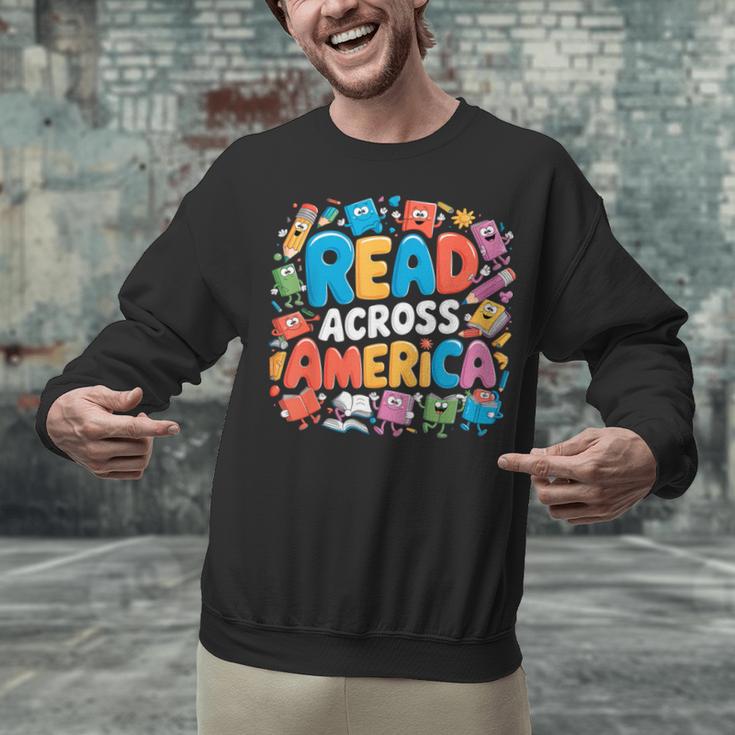 Reads Across Tee America Books Reader Reading Teacher Unisex Sweatshirt