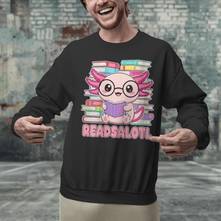 Readsalotl Axolotl Reading Book Bookworm Unisex Sweatshirt Readsalotl Axolotl Reading Book Bookworm Unisex Sweatshirt