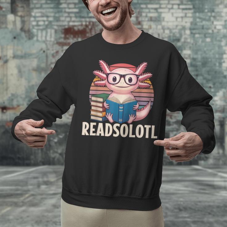 Readsolotl Axolotl Reading Book Lover Kawaii Bookworms Unisex Sweatshirt