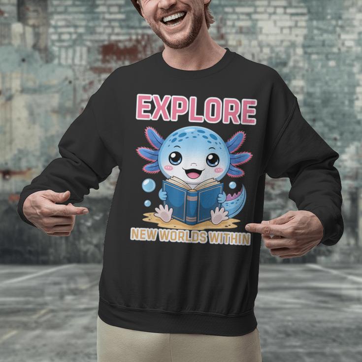 Readsolotl Kawaii Axolotl Book Lover Reading Unisex Sweatshirt Readsolotl Kawaii Axolotl Book Lover Reading Unisex Sweatshirt