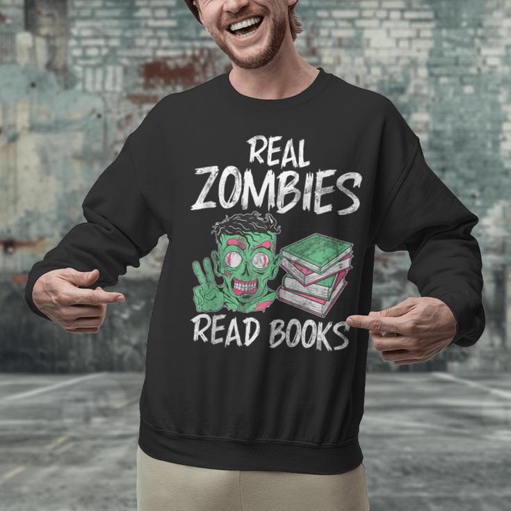Real Zombies Read Books Zombie Unisex Sweatshirt Real Zombies Read Books Zombie Unisex Sweatshirt