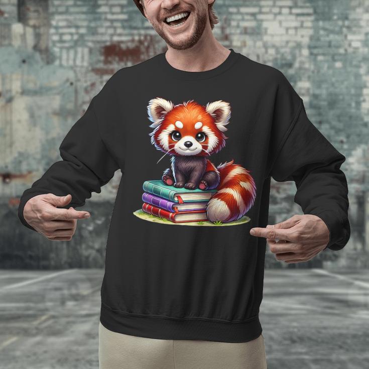 Red Panda Books Lover Reading Bookworm Unisex Sweatshirt