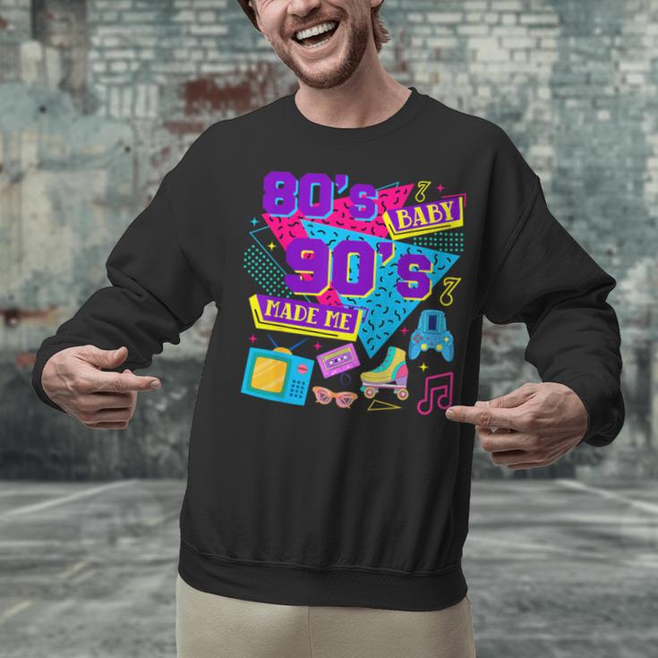 Retro 1980s 80's Baby 1990s 90's Made Me Nostalgia Birthday Unisex Sweatshirt