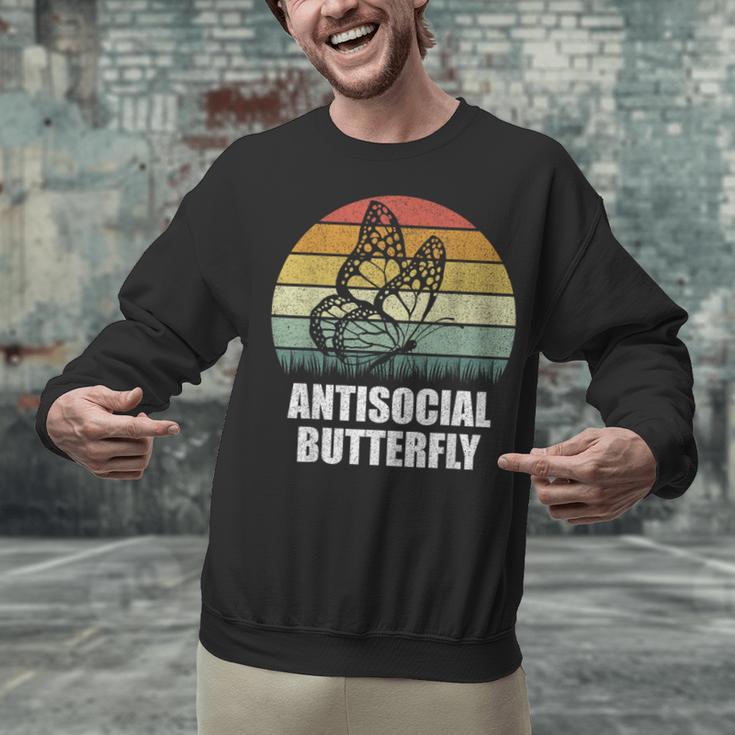 Retro Antisocial Butterfly Shirt For Introverts Unisex Sweatshirt
