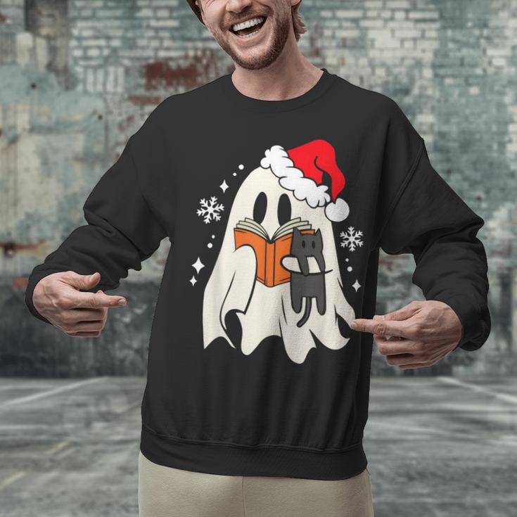 Retro Ghost Reading Book With Cat Bookish Club Christmas Men Women Kids Unisex Sweatshirt Retro Ghost Reading Book With Cat Bookish Club Christmas Men Women Kids Unisex Sweatshirt
