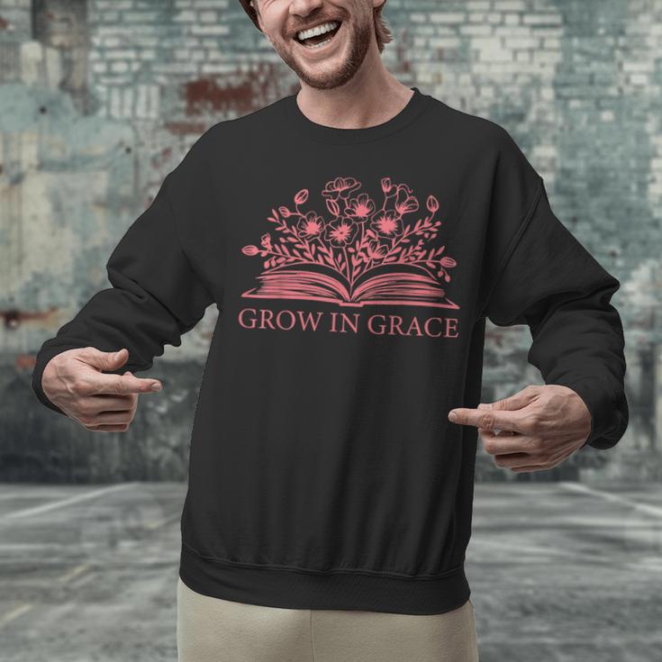 Retro Grow In Grace Wildflower Book Christian Bible Verse Unisex Sweatshirt Retro Grow In Grace Wildflower Book Christian Bible Verse Unisex Sweatshirt