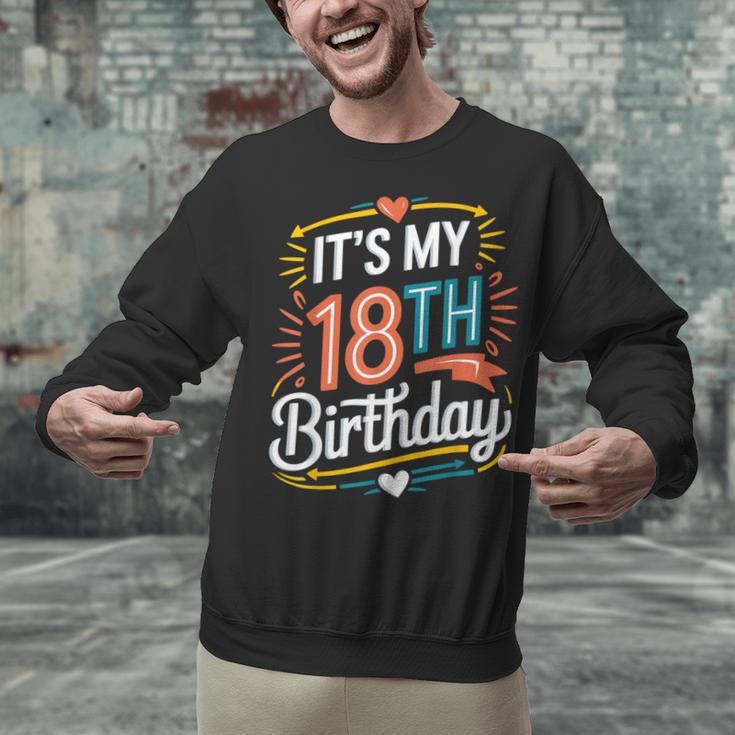 Retro It's My 18th Birthday Boho Nostalgia Women Kids Unisex Sweatshirt Retro It's My 18th Birthday Boho Nostalgia Women Kids Unisex Sweatshirt