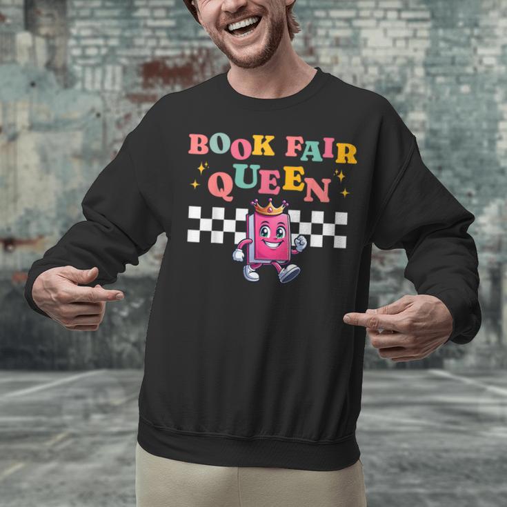 Retro Library Book Fair Queen School Reading Girls Women's Unisex Sweatshirt