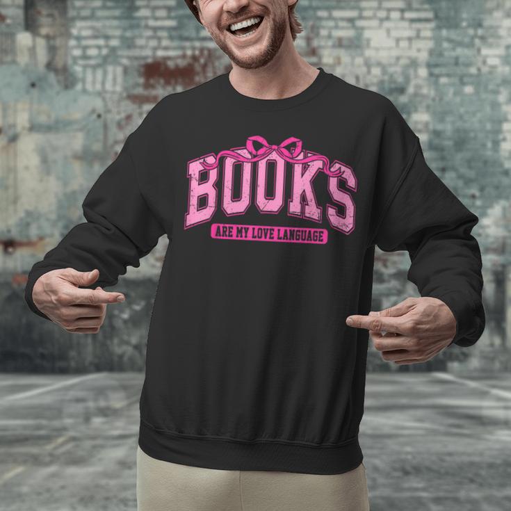 Retro Pink Coquette Bow Valentine Book Lover Varsity Unisex Sweatshirt Retro Pink Coquette Bow Valentine Book Lover Varsity Unisex Sweatshirt