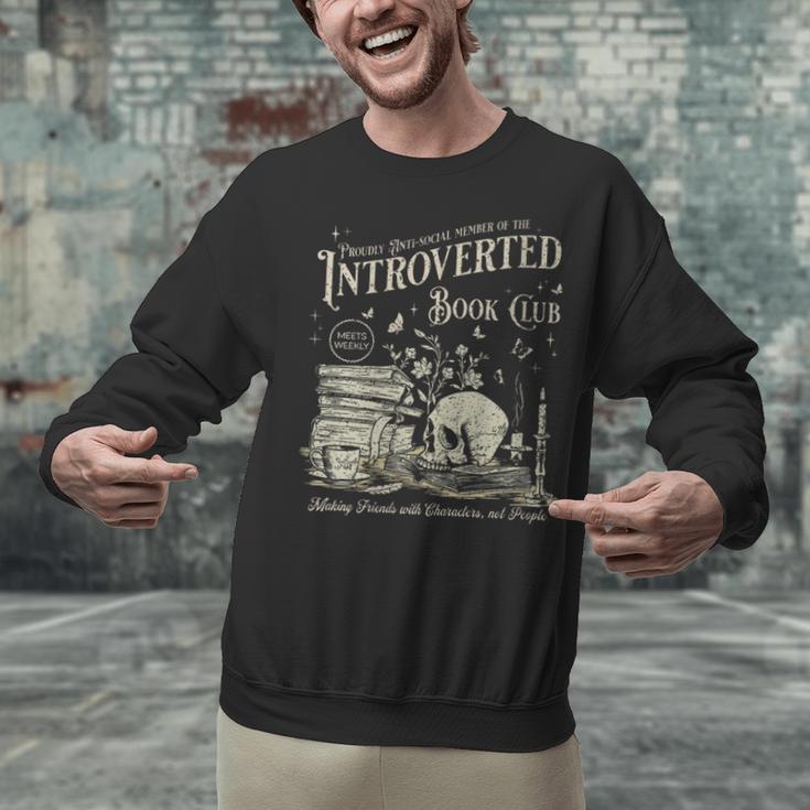 Retro Proud Anti Social Member Of Introverted Book Club Unisex Sweatshirt