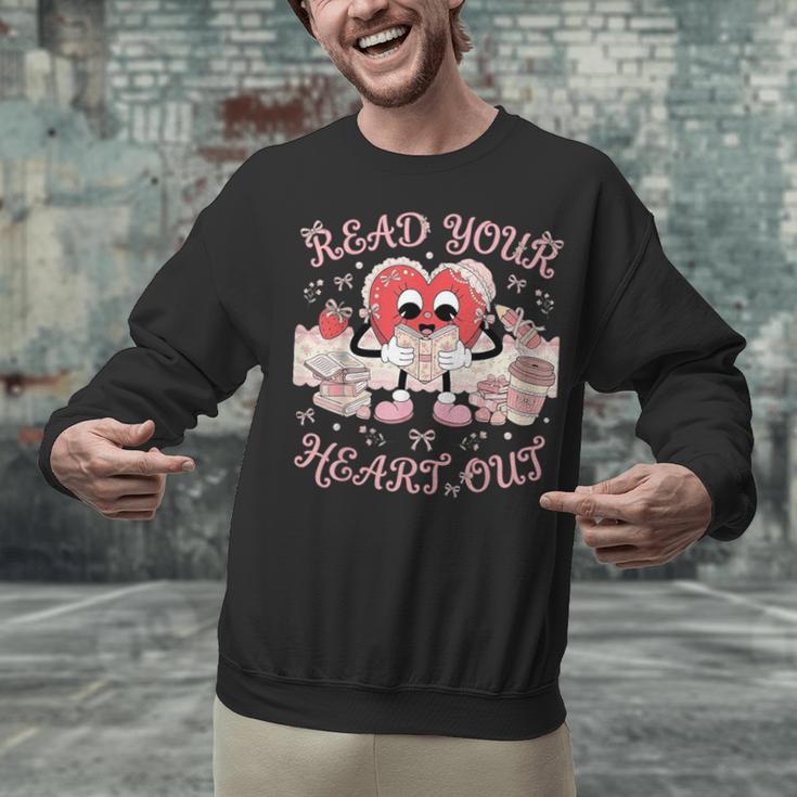 Retro Read Your Heart Out Valentine’s Day Teacher Book Lover Unisex Sweatshirt