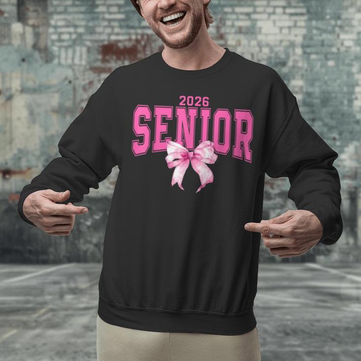Retro Senior 2026 Class Of 2026 Coquette Pink Bow Graduation Unisex Sweatshirt