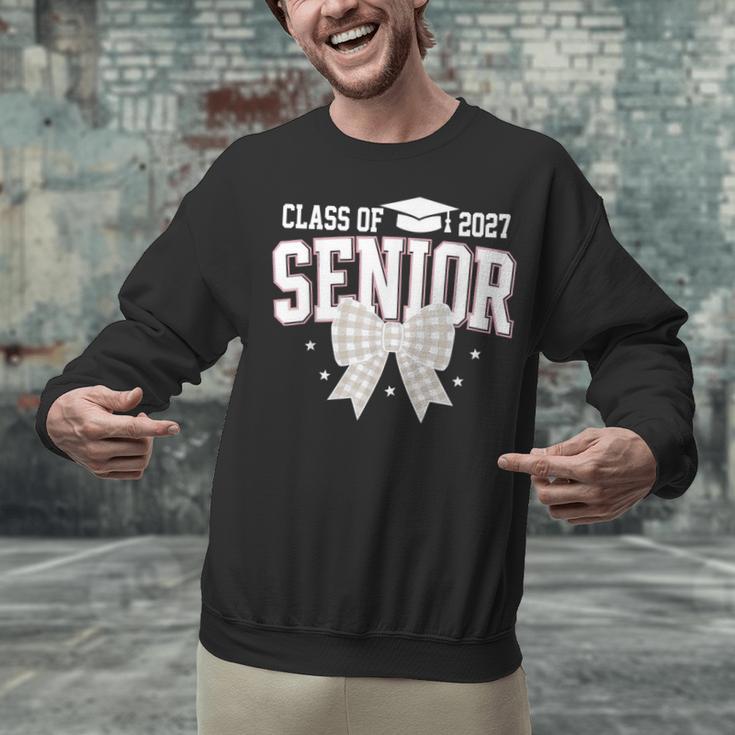 Retro Senior 2027 Girl Coquette Bow Class Of 2027 Graduation Unisex Sweatshirt