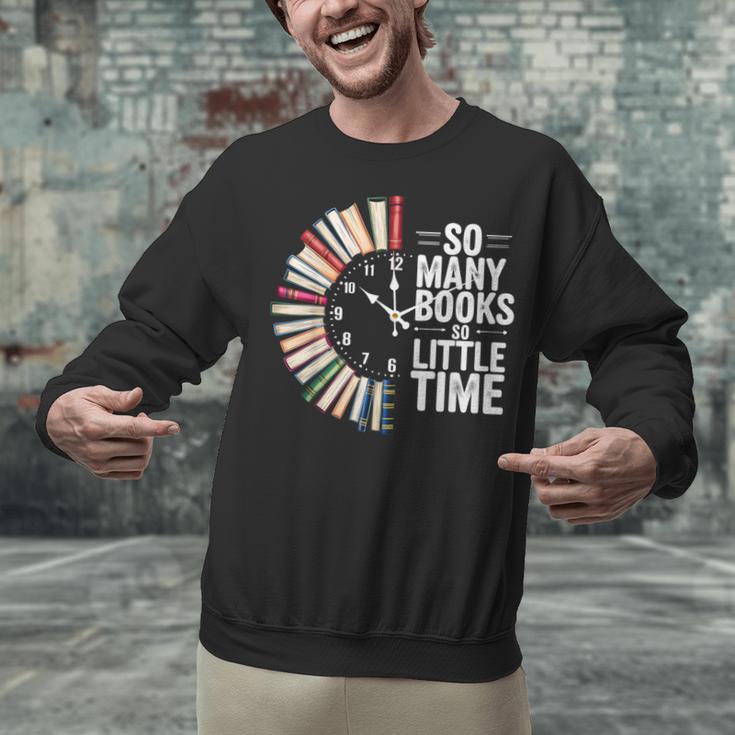 Retro So Many Books Little Time Book Clock Reading Unisex Sweatshirt