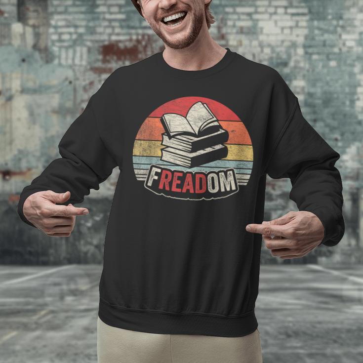 Retro Vintage FREADom Anti Ban Books Freedom To Read Unisex Sweatshirt