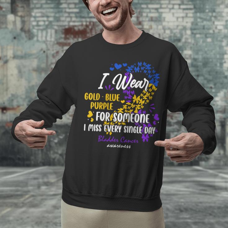 Ribbon Bladder Cancer Angel Support Memory Unisex Sweatshirt