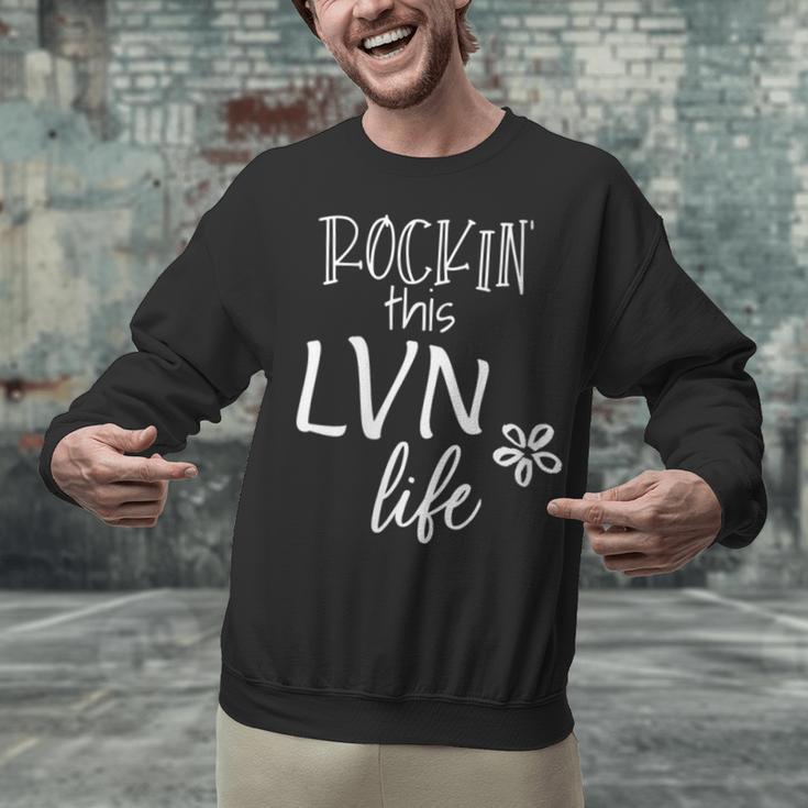 Rockin This Life Cute LVN Graphic For Nurse Graduation Unisex Sweatshirt