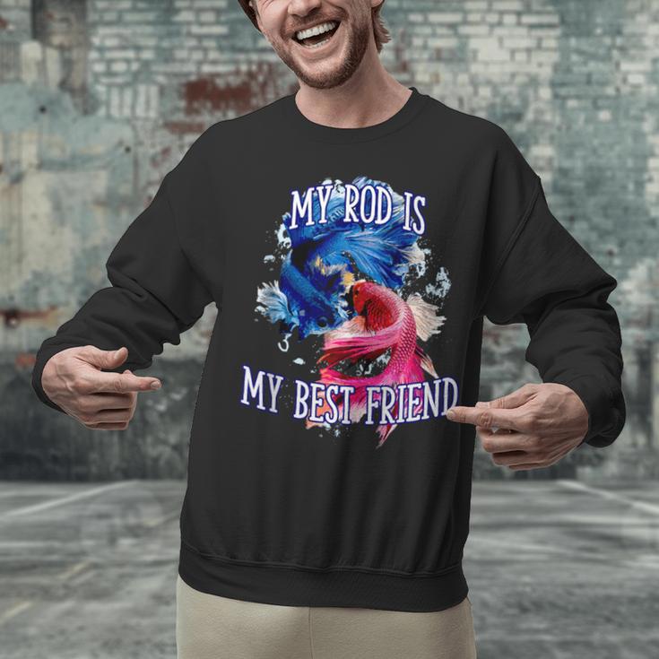 My Rod Is My Best Friend Introvert Fishing Antisocial Unisex Sweatshirt My Rod Is My Best Friend Introvert Fishing Antisocial Unisex Sweatshirt
