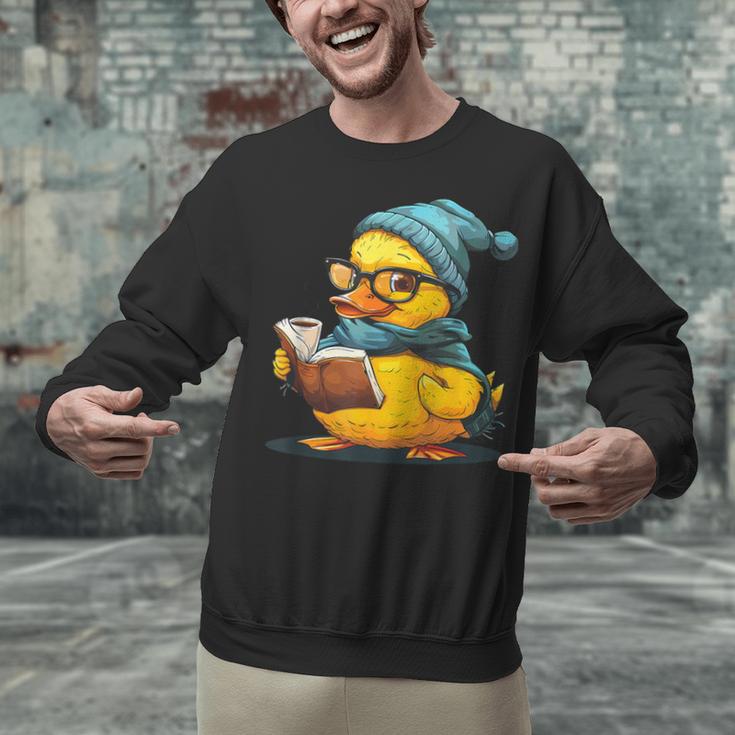 Rubber Duck Reading Book Rubber Duckie Reader Coffee Lover Unisex Sweatshirt