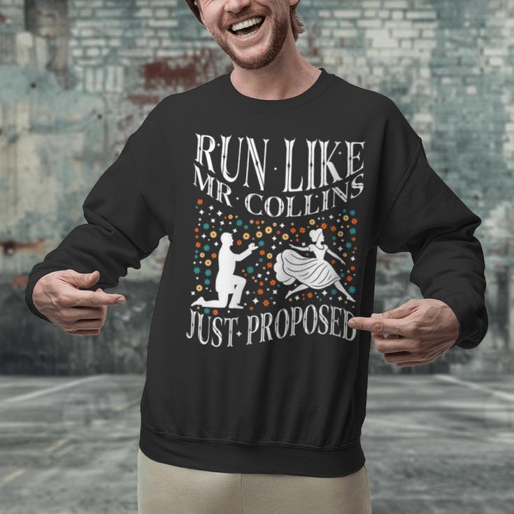 Run Like Mr Collins Just Proposed Vintage Book Quote Unisex Sweatshirt
