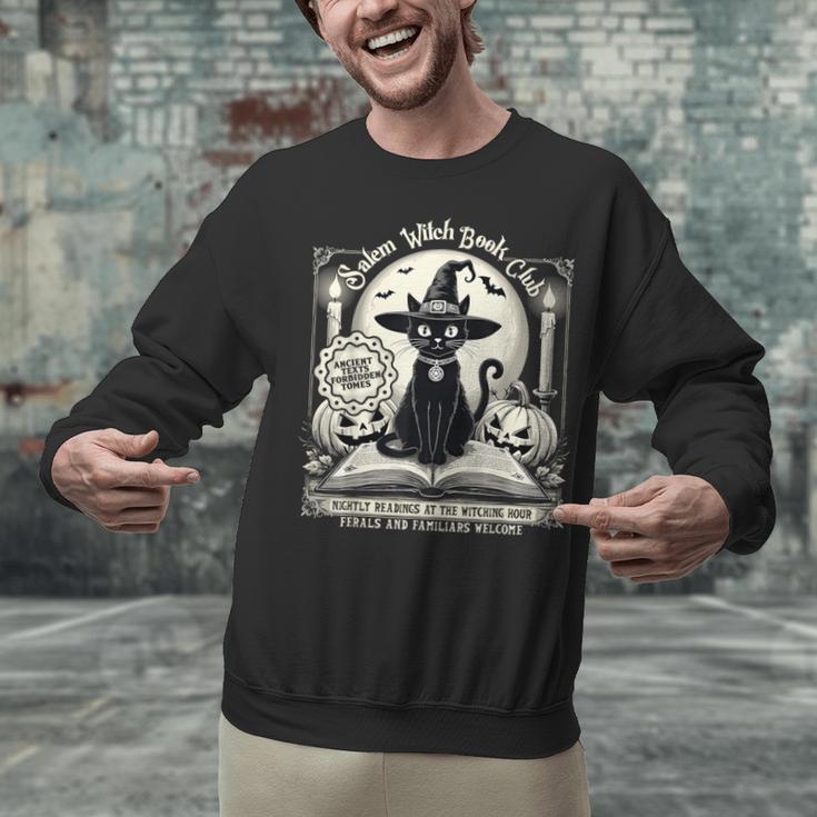 Salem Witch Book Club Vintage Halloween Cat Book Lover Unisex Sweatshirt