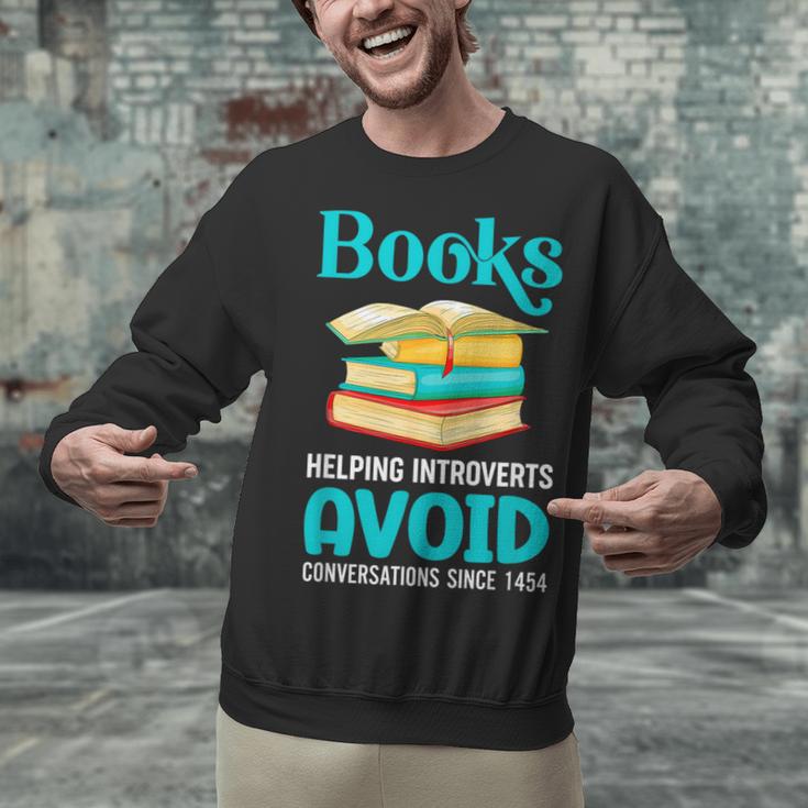 Sarcastic Books Anti Social Introvert Book Conversation Unisex Sweatshirt