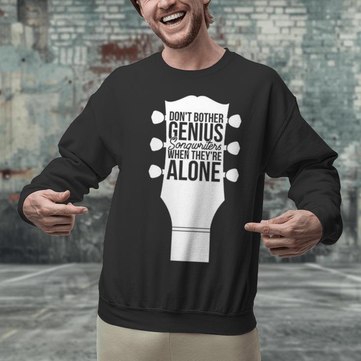 Sarcastic Jokes Genius Songwriters Are Introvert Guitarist Unisex Sweatshirt