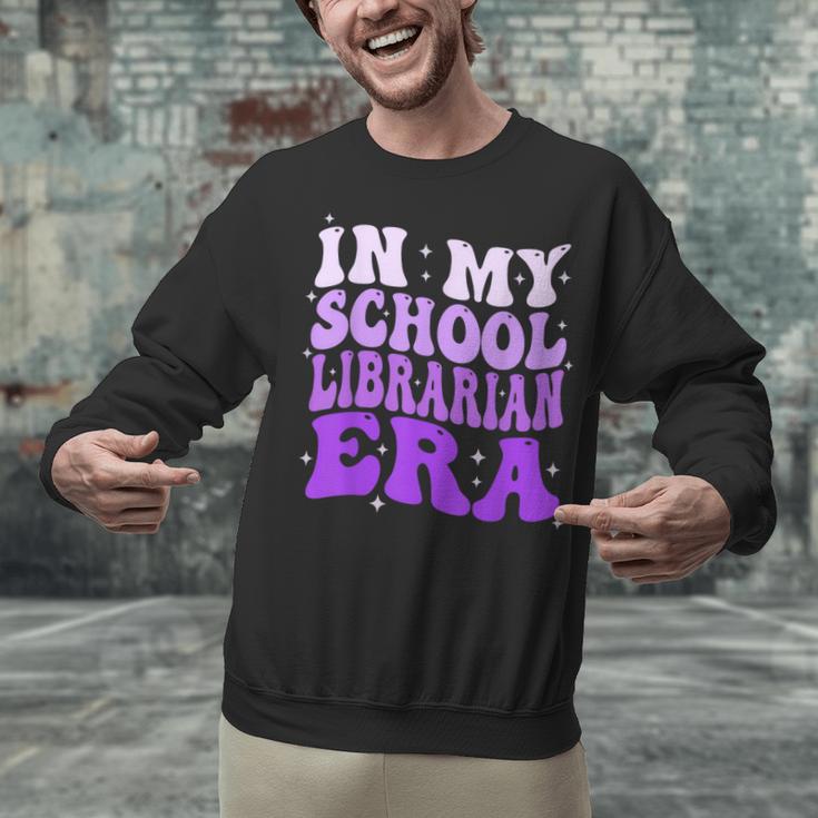 In My School Librarian Era Groovy Back To School Book Lover Unisex Sweatshirt
