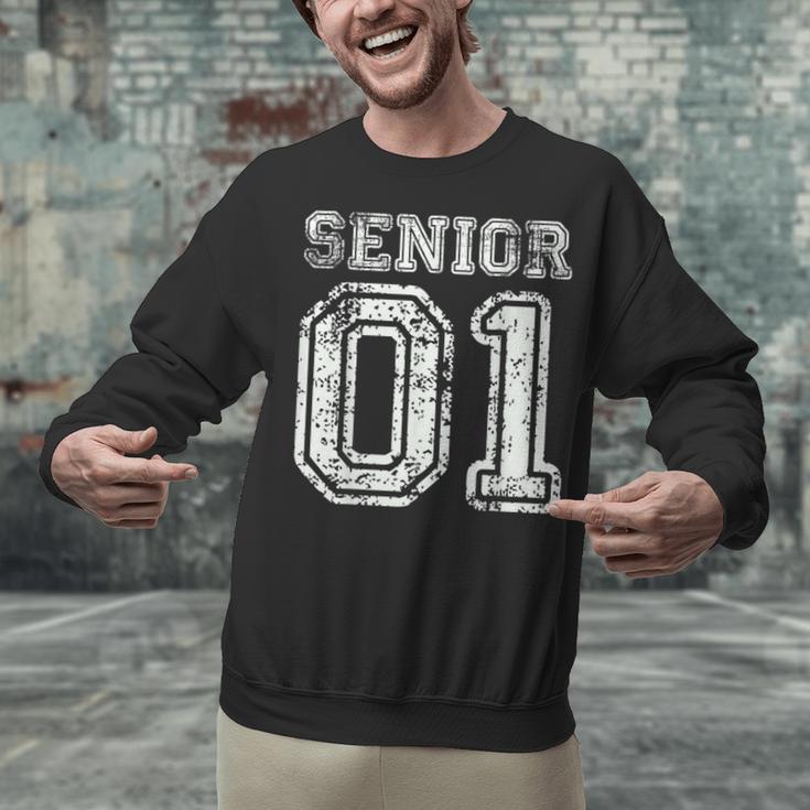 Senior 01 Class Of 2001 Retro College High School Graduation Unisex Sweatshirt