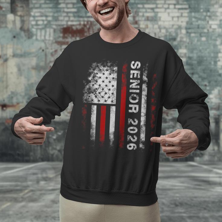Senior 2026 American Flag Shirt USA Graduation Class Of 2026 Unisex Sweatshirt