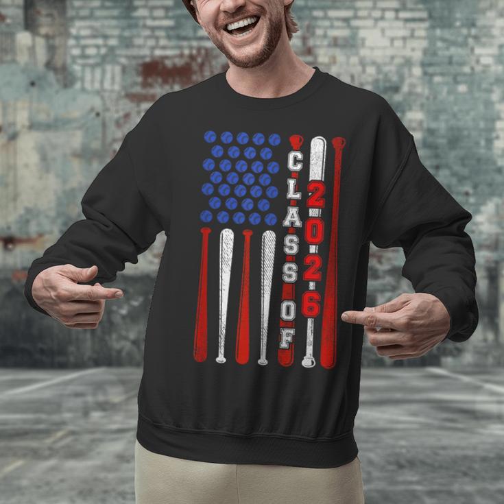 Senior 2026 Baseball American Flag Class Of 2026 Graduation Unisex Sweatshirt