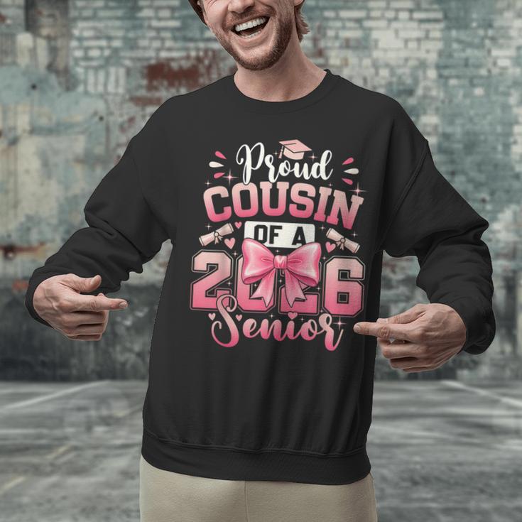 Senior 2026 Class Of 26 Coquette Pink Bow Graduation Cousin Unisex Sweatshirt