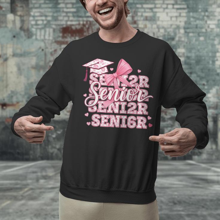 Senior 2026 Class Of 2026 Cute Coquette Pink Bow Graduation Unisex Sweatshirt