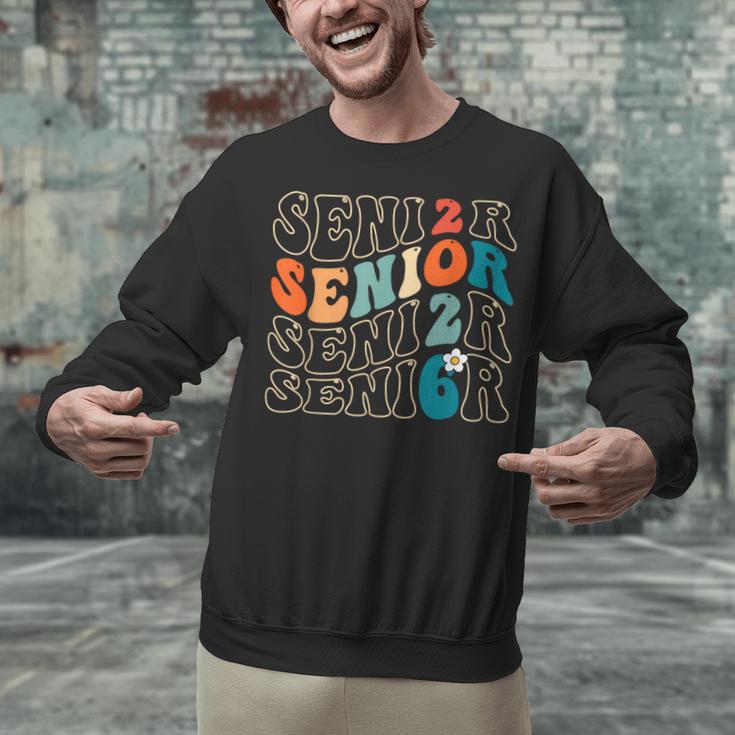 Senior 2026 Class Of 2026 Retro Groovy Graduation Grad Women Unisex Sweatshirt